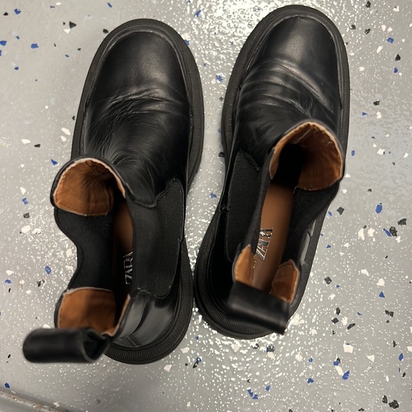 Zara combat sock boots leather rare size 36 or 6.5 mint - Picture 5 of 5